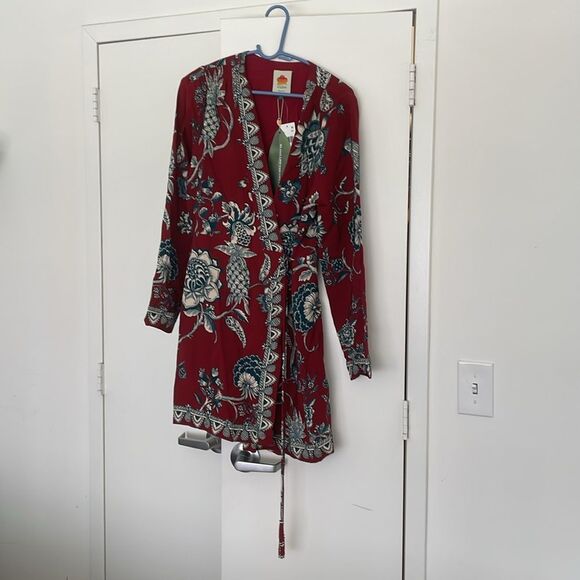 NWT FARM Rio Tropical Landing Mini Wrap Dress Women Size M - Picture 8 of 16